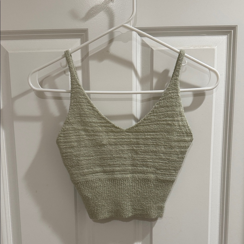 Altar’d State Women's Green Knit Crop Top